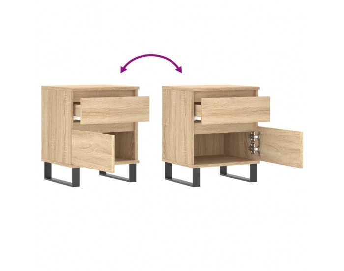 Sonata H Нощни шкафчета, 2 бр, сонома дъб, 40x35x50 см, инженерно дърво