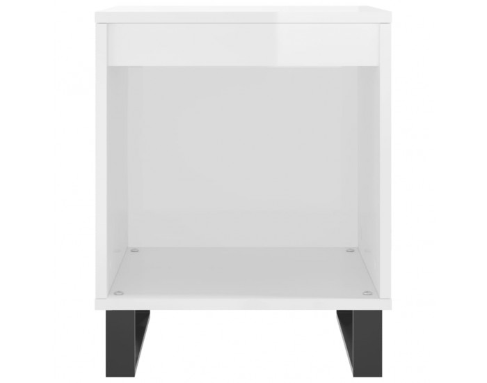 Sonata H Нощни шкафчета, 2 бр, бял гланц, 40x35x50 см, инженерно дърво