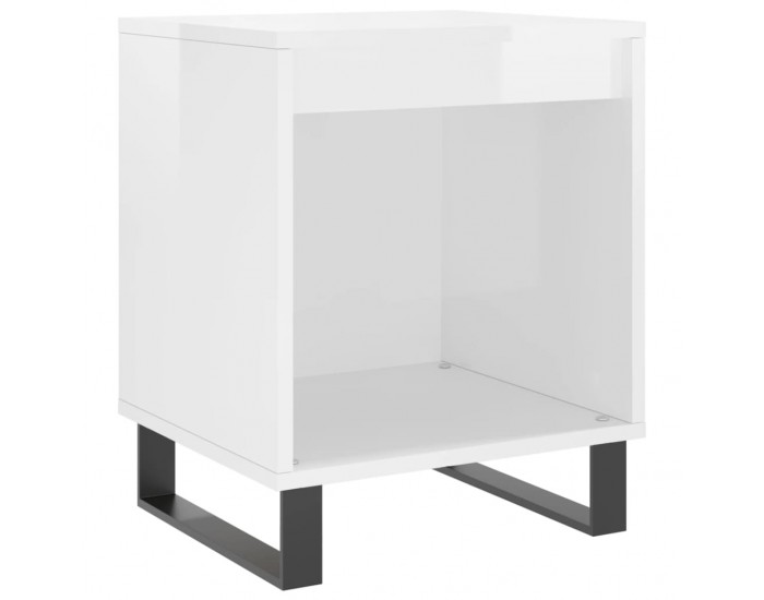 Sonata H Нощни шкафчета, 2 бр, бял гланц, 40x35x50 см, инженерно дърво