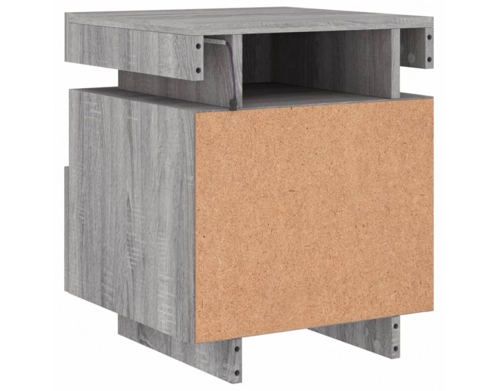 Sonata H Нощно шкафче с LED осветление, сив сонома, 40x39x48,5 см