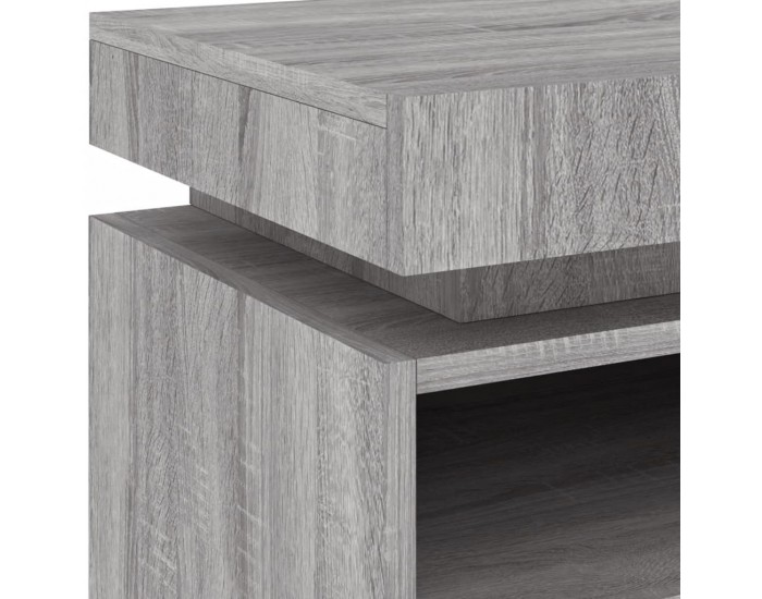 Sonata H Нощно шкафче с LED осветление, сив сонома, 40x39x48,5 см