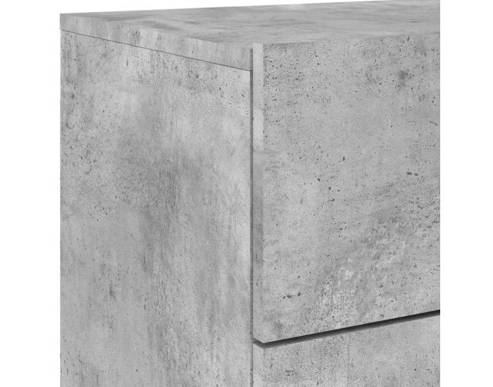 Sonata H Нощни шкафчета за стена с LED осветление, 2 бр, бетонно сиви