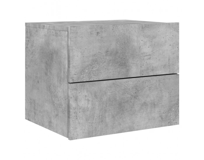 Sonata H Нощни шкафчета за стена с LED осветление, 2 бр, бетонно сиви
