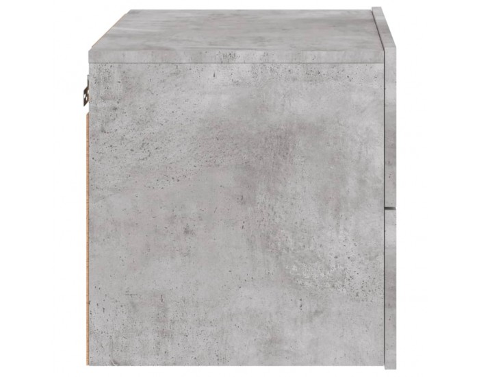 Sonata H Нощни шкафчета за стена с LED осветление, 2 бр, бетонно сиви