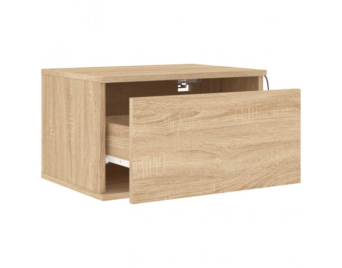 Sonata H Нощни шкафчета за стена с LED осветление, 2 бр, сонома дъб