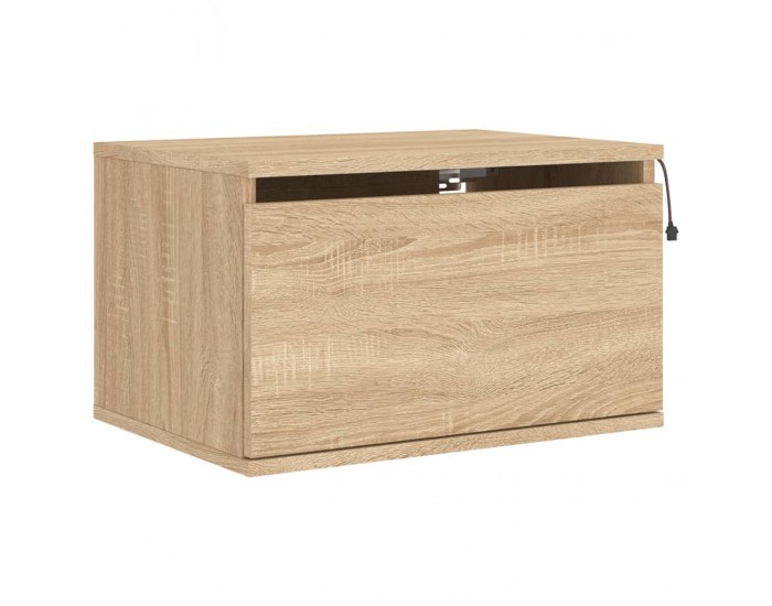 Sonata H Нощни шкафчета за стена с LED осветление, 2 бр, сонома дъб