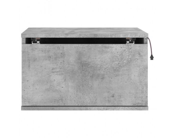 Sonata H Нощни шкафчета за стена с LED осветление, 2 бр, бетонно сиви