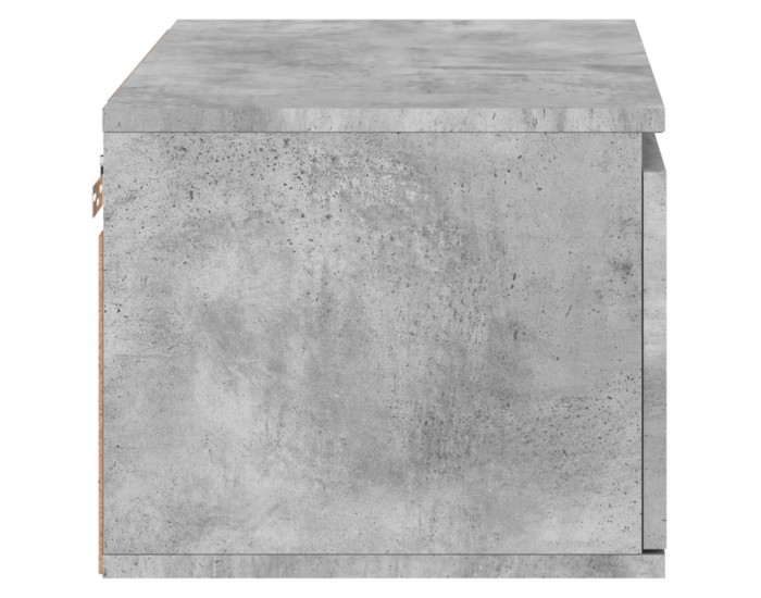 Sonata H Нощни шкафчета за стена с LED осветление, 2 бр, бетонно сиви