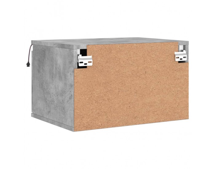 Sonata H Нощни шкафчета за стена с LED осветление, 2 бр, бетонно сиви