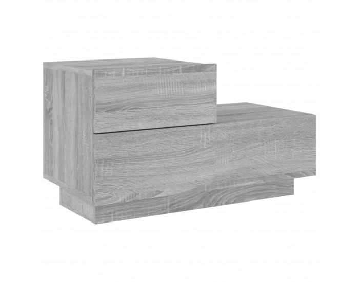 Sonata H Нощно шкафче с LED осветление, сив сонома, 70x36x40,5 см