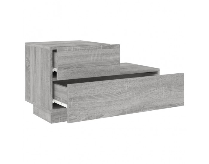 Sonata H Нощно шкафче с LED осветление, сив сонома, 70x36x40,5 см