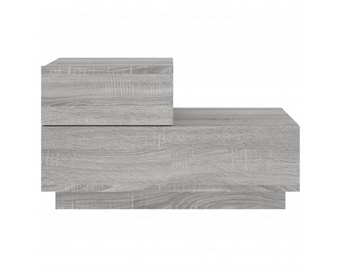 Sonata H Нощно шкафче с LED осветление, сив сонома, 70x36x40,5 см