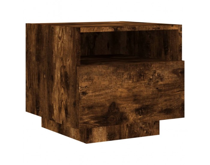 Sonata H Нощно шкафче с LED осветление, опушен дъб, 40x39x37 см