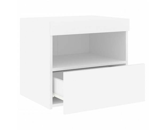 Sonata H Нощно шкафче с LED осветление, бяло, 50x40x45 см