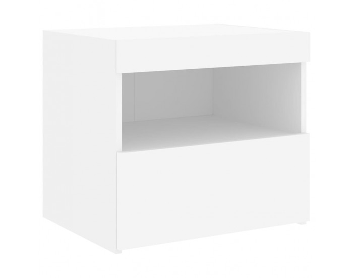 Sonata H Нощно шкафче с LED осветление, бяло, 50x40x45 см