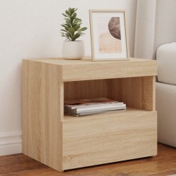 Sonata H Нощни шкафчета с LED осветление, 2 бр, сонома дъб, 50x40x45 см - Нощни шкафчета