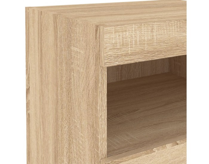 Sonata H Нощни шкафчета с LED осветление, 2 бр, сонома дъб, 50x40x45 см