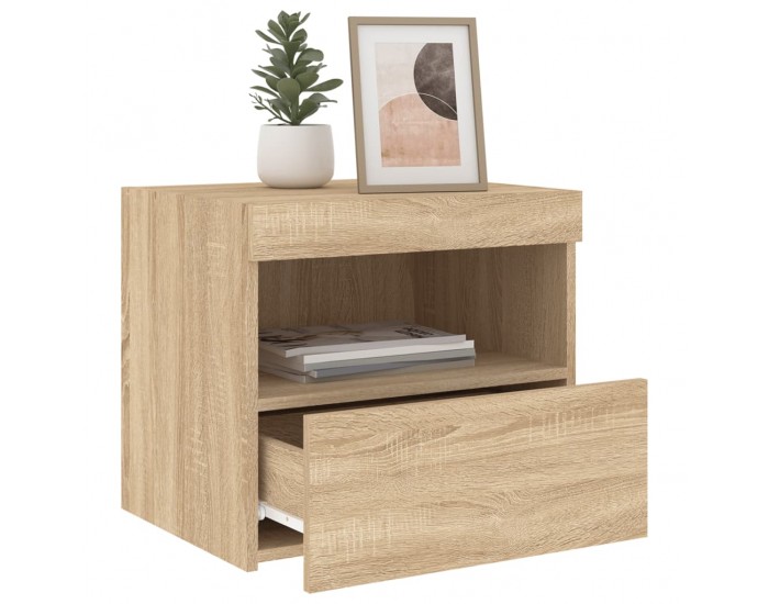 Sonata H Нощни шкафчета с LED осветление, 2 бр, сонома дъб, 50x40x45 см