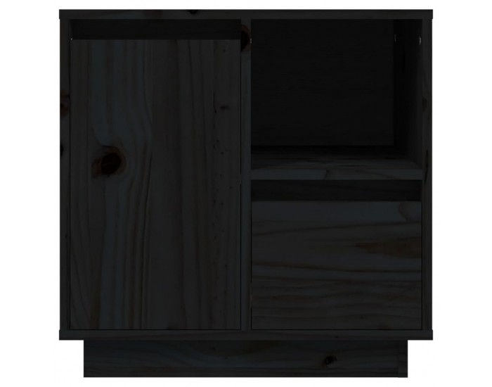 Sonata H Нощни шкафчета, 2 бр, черни, 50x34x50 см, борово дърво масив