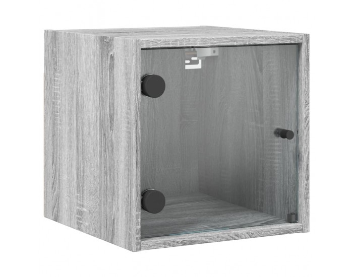 Sonata H Нощни шкафчета със стъклени врати 2 бр сив сонома 35x37x35 см