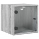 Sonata H Нощни шкафчета със стъклени врати 2 бр сив сонома 35x37x35 см