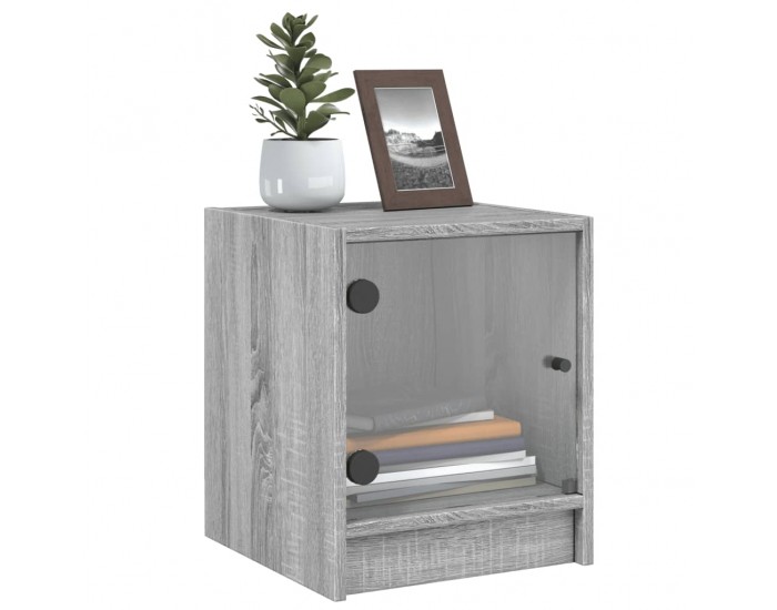 Sonata H Нощни шкафчета със стъклени врати 2 бр сив сонома 35x37x42 см