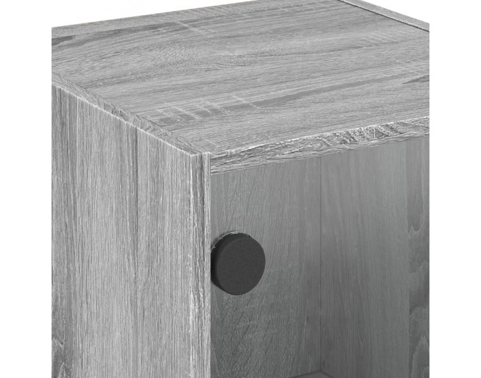 Sonata H Нощни шкафчета със стъклени врати 2 бр сив сонома 35x37x42 см