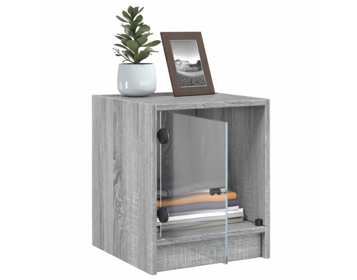 Sonata H Нощни шкафчета със стъклени врати 2 бр сив сонома 35x37x42 см