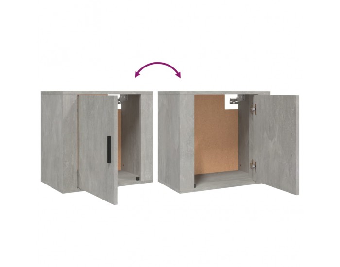 Sonata H Нощни шкафчета за стенен монтаж 2 бр бетонно сиви 50x30x47 см