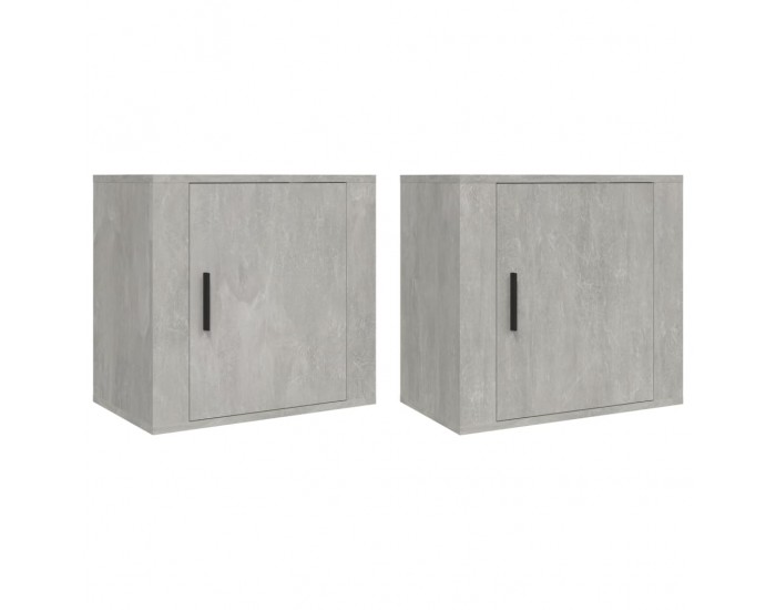 Sonata H Нощни шкафчета за стенен монтаж 2 бр бетонно сиви 50x30x47 см