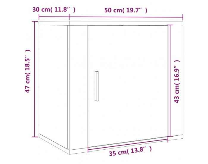 Sonata H Нощни шкафчета за стенен монтаж 2 бр бетонно сиви 50x30x47 см