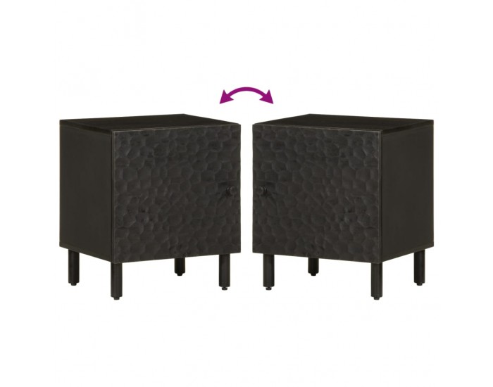 Sonata H Нощно шкафче, черно, 40x33x46 см, мангово дърво масив Sonata H Нощно шкафче, черно, 40x33x46 см, мангово дърво масив