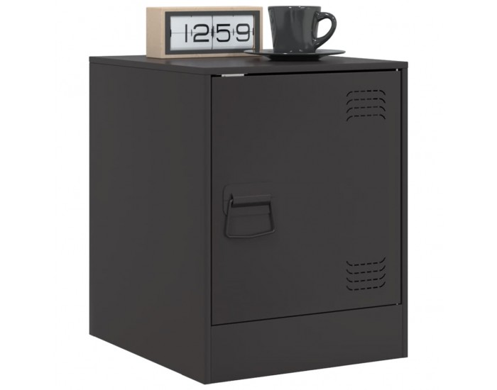 Sonata H Нощни шкафчета, 2 бр, черни, 34,5x39х44 см, стомана