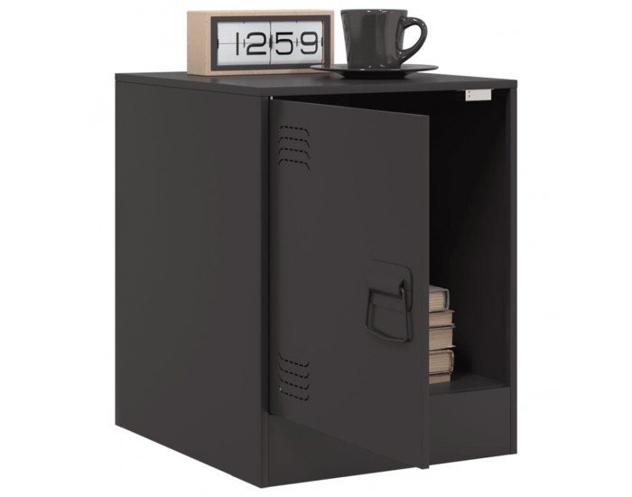 Sonata H Нощни шкафчета, 2 бр, черни, 34,5x39х44 см, стомана