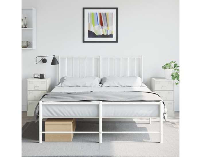 Sonata H Нощни шкафчета, 2 бр, бели, 34,5x39x62 см, стомана