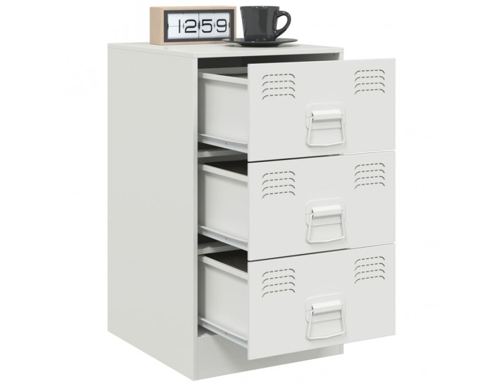 Sonata H Нощни шкафчета, 2 бр, бели, 34,5x39x62 см, стомана