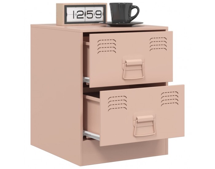 Sonata H Нощни шкафчета, 2 бр, розови, 34,5x39х44 см, стомана