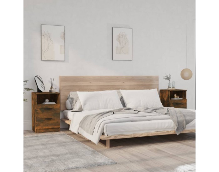 Sonata H Нощни шкафчета, 2 бр, Опушен дъб, инженерно дърво