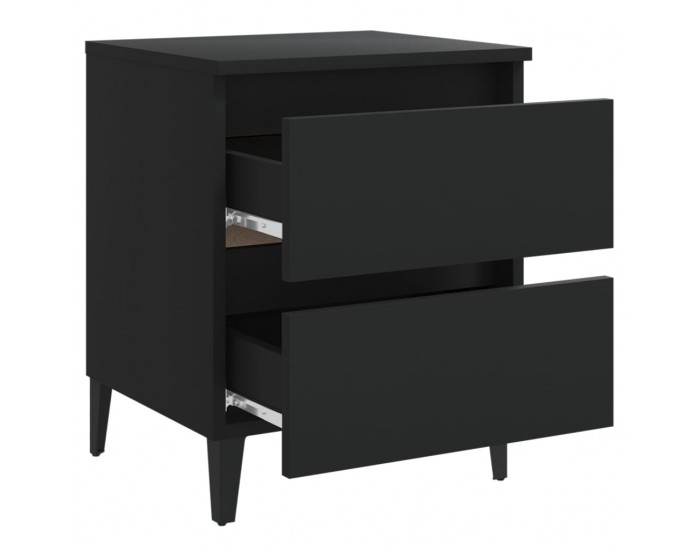 Sonata H Нощни шкафчета, 2 бр, черни, 40x35x50 см, инженерно дърво