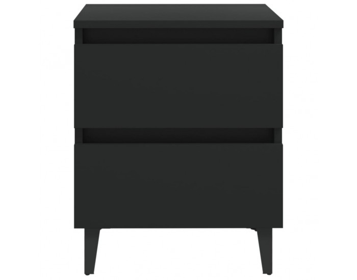 Sonata H Нощни шкафчета, 2 бр, черни, 40x35x50 см, инженерно дърво