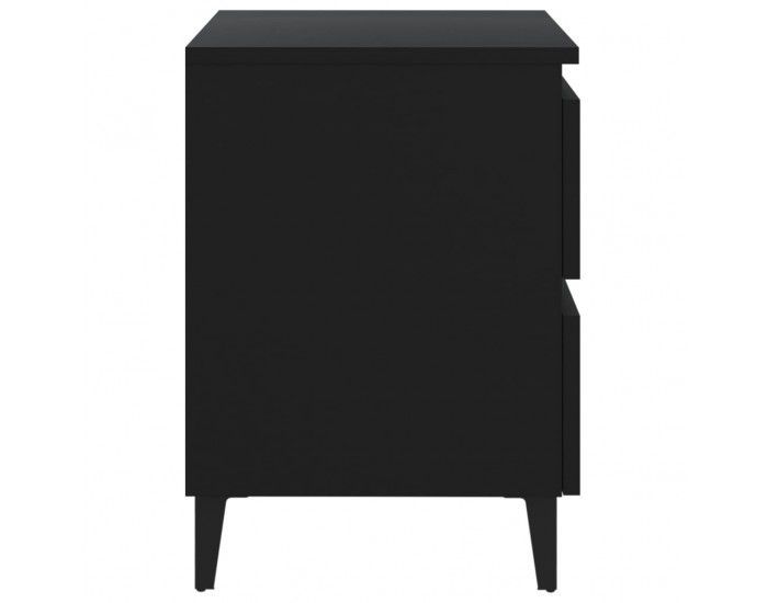 Sonata H Нощни шкафчета, 2 бр, черни, 40x35x50 см, инженерно дърво