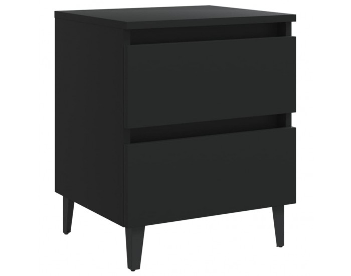 Sonata H Нощни шкафчета, 2 бр, черни, 40x35x50 см, инженерно дърво
