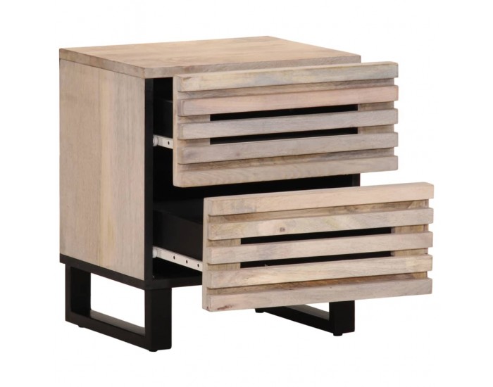 Sonata H Нощно шкафче, 40x34x46 см, избелено мангово дърво масив