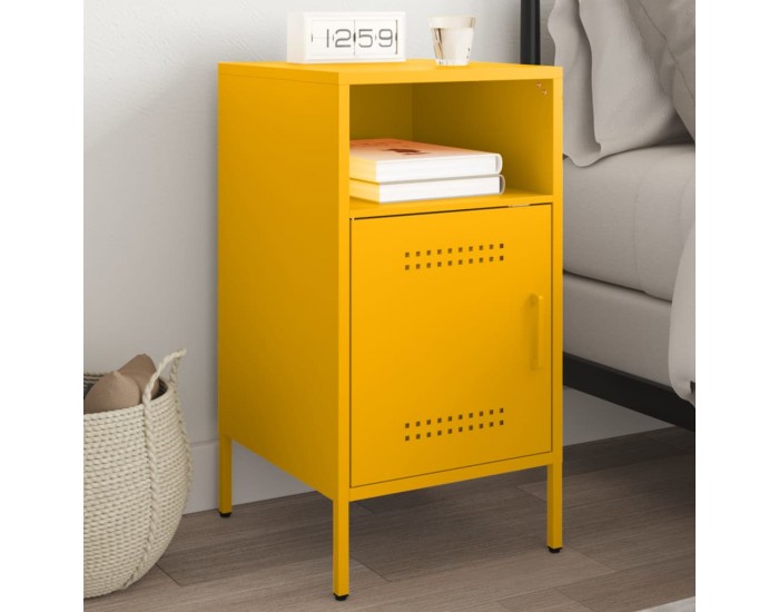 Sonata H Нощно шкафче, горчица жълто, 36x39x68 см, стомана