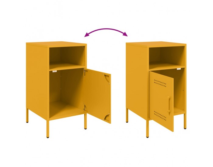 Sonata H Нощно шкафче, горчица жълто, 36x39x68 см, стомана