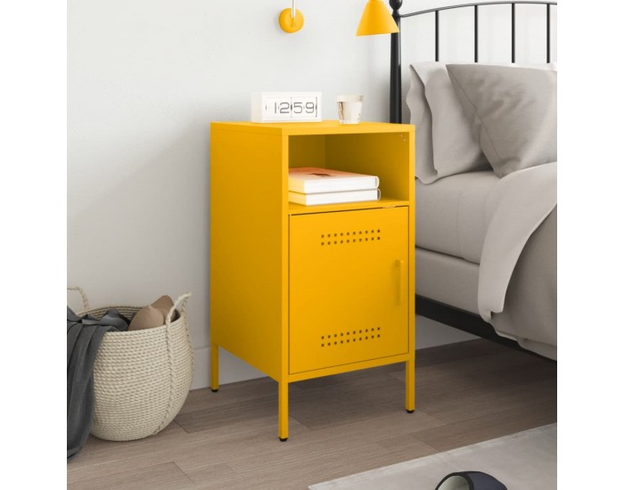Sonata H Нощно шкафче, горчица жълто, 36x39x68 см, стомана