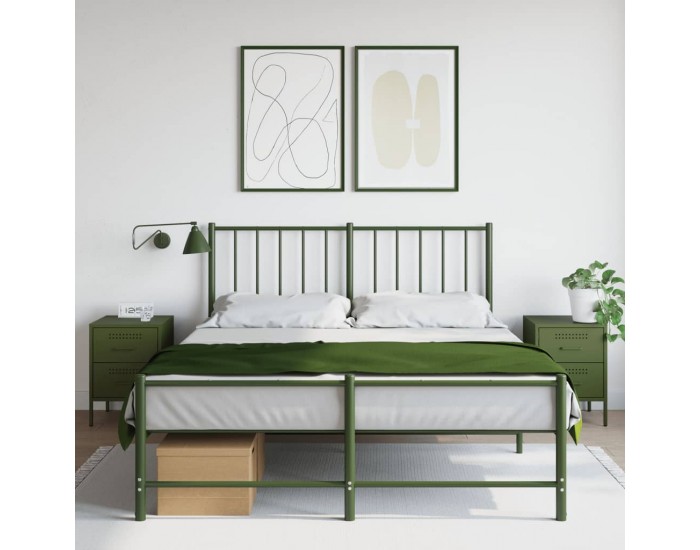 Sonata H Нощни шкафчета 2 бр маслиненозелени 36x39x50,5 см стомана