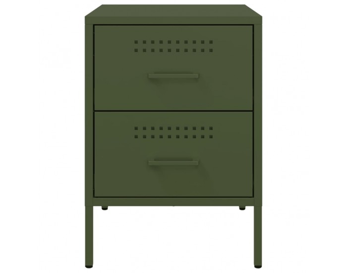 Sonata H Нощни шкафчета 2 бр маслиненозелени 36x39x50,5 см стомана