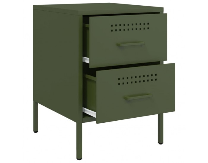 Sonata H Нощни шкафчета 2 бр маслиненозелени 36x39x50,5 см стомана