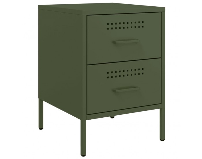 Sonata H Нощни шкафчета 2 бр маслиненозелени 36x39x50,5 см стомана